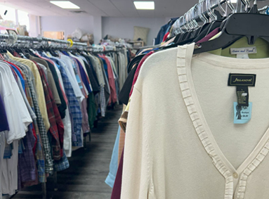 Safelight's Resale Store clothing section